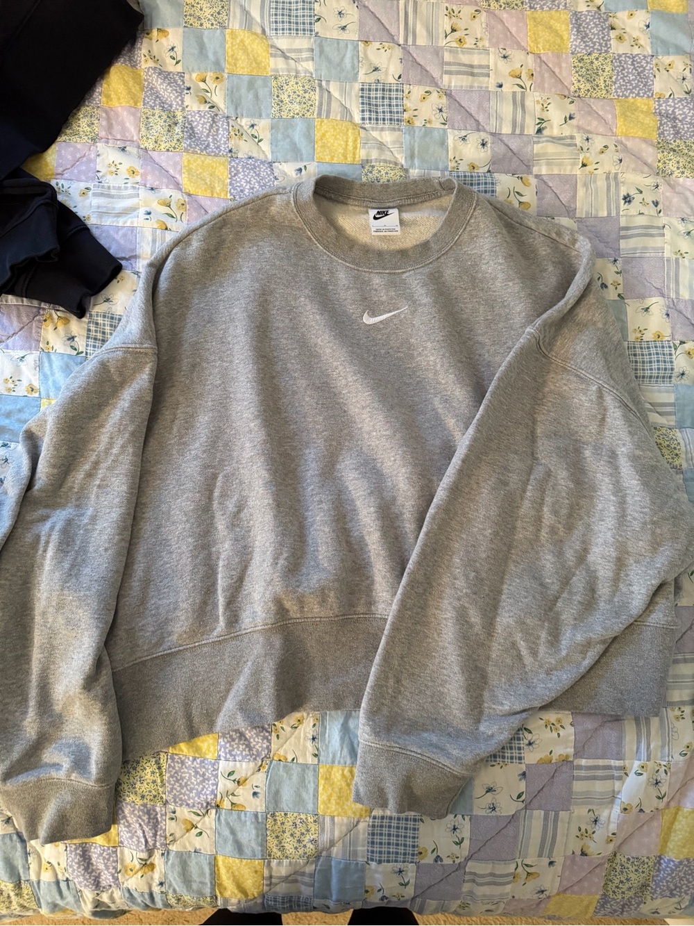 Nike Grey Crewneck Sweatshirt with White Swoosh